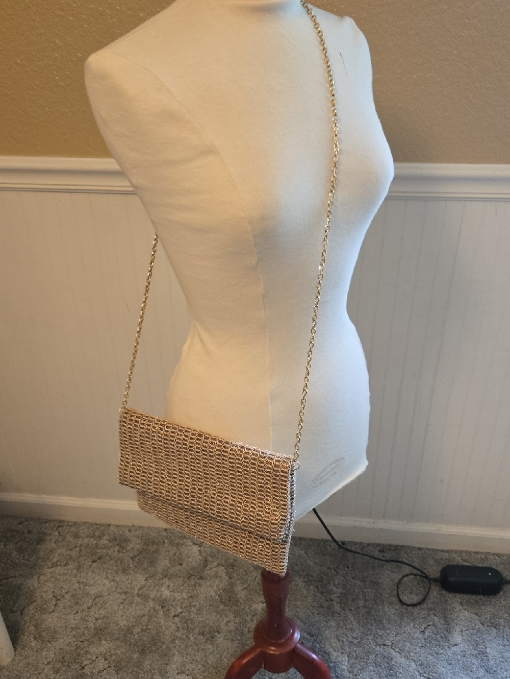 Gold Chainmail Clutch - Elegant Evening Bag